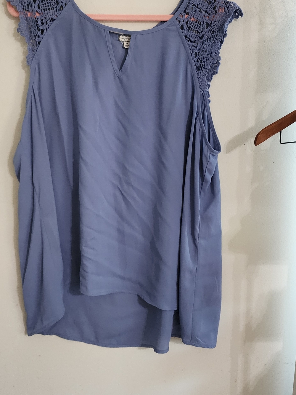 Eyeshadow Lavender Blue Crochet Cap Sleeve Camisole